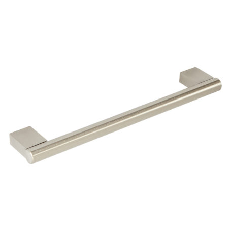 Block end bar handle, brushed steel